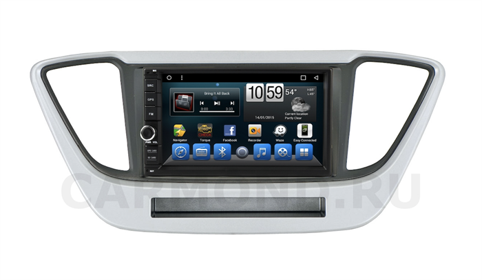 Штатная магнитола CarMedia (KR-7141-RHY-N55) для Hyundai Solaris II 2017-2020 на Android 9.0 - фото 171876