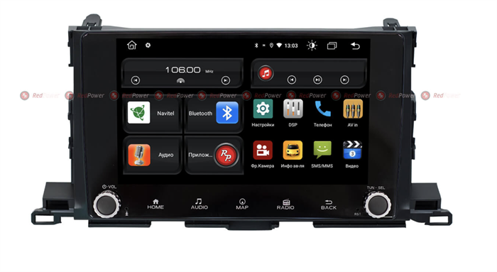 Redpower 61184 KNOB для Toyota Highlander (U50) 2014-2019 на Android 10.0 - фото 181769