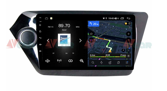 Штатная магнитола VAYCAR 09V4 4/64 ГБ для Kia Rio III 2011-2017 на Android 10.0 - фото 189263