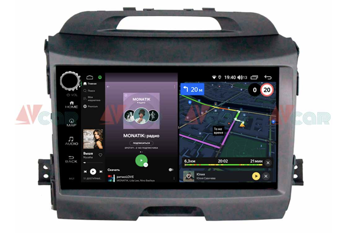 Штатная магнитола VAYCAR 09V4R 4/64 ГБ крутилки для KIA Sportage III 2010-2016 на Android 10.0 - фото 189604