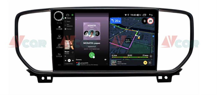 Штатная магнитола VAYCAR 09V4R 4/64 ГБ крутилки для KIA Sportage IV 2018-2022 на Android 10.0 - фото 189684