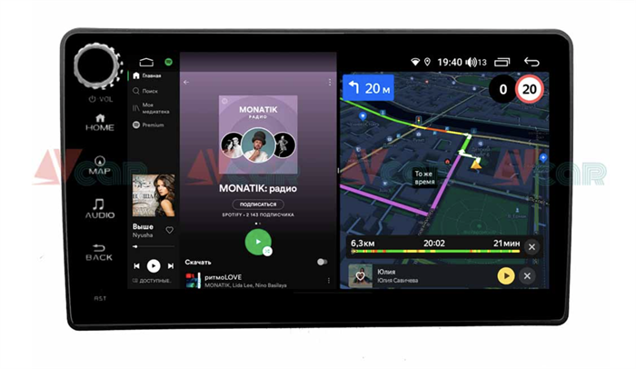 Штатная магнитола VAYCAR 09V4R 4/64 ГБ крутилки для Lada Granta I 2011-2019 на Android 10.0 - фото 189724
