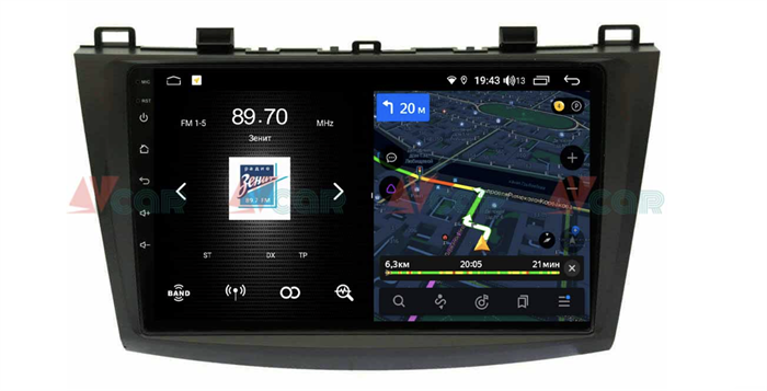 Штатная магнитола VAYCAR 09V4 4/64 ГБ для Mazda 3 (BL) 2009-2013 на Android 10.0 - фото 189875