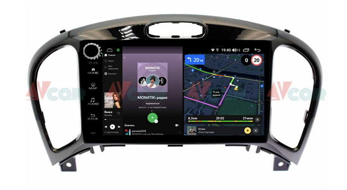 Штатная магнитола VAYCAR 09V4R 4/64 ГБ крутилки для Nissan Juke I 2010-2019 на Android 10.0 - фото 190076