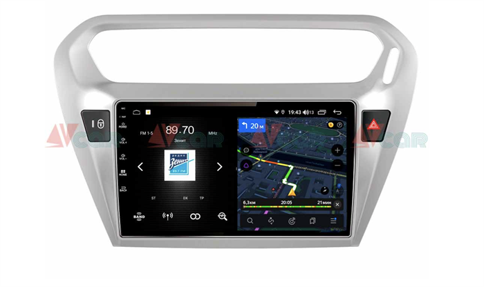 Штатная магнитола VAYCAR 09V4 4/64 ГБ для Peugeot 301 I 2012-2018 на Android 10.0 - фото 190569