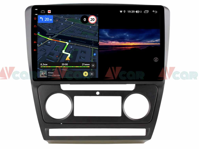 Штатная магнитола VAYCAR 10V3 3/32 ГБ для Skoda Octavia II (A5) 2004-2013 на Android 10.0 - фото 191068
