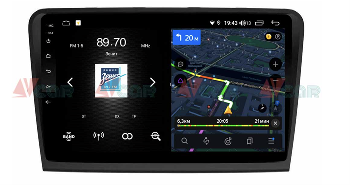 Штатная магнитола VAYCAR 10V4 4/64 ГБ для Skoda Superb II (B6) 2008-2015 на Android 10.0 - фото 191197
