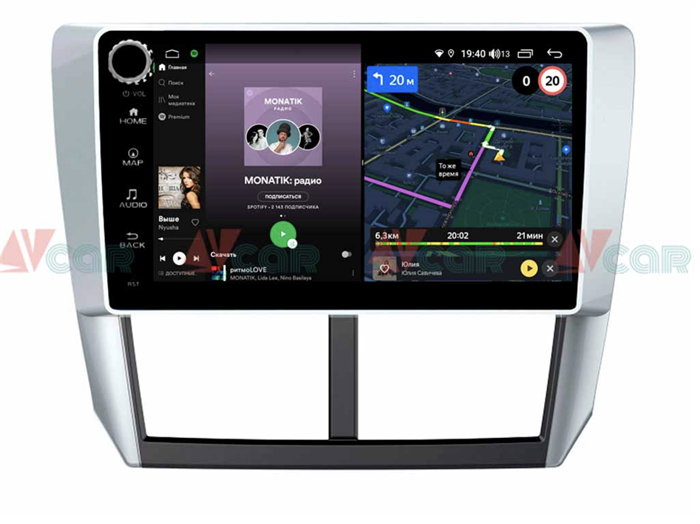 Штатная магнитола VAYCAR 09V4R 4/64 ГБ крутилки для Subaru Forester III, Impreza III 2007-2013 на Android 10.0 - фото 191287