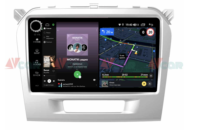 Штатная магнитола VAYCAR 09V4R 4/64 ГБ крутилки для Suzuki Vitara IV 2014-2024 на Android 10.0 - фото 191447
