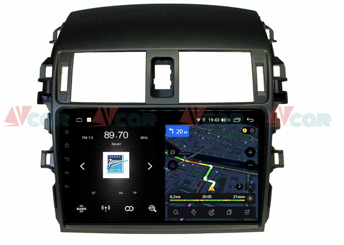 Штатная магнитола VAYCAR 09V4 4/64 ГБ для Toyota Corolla X (E140, E150) 2006-2013 на Android 10.0 - фото 191849