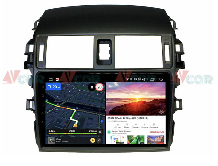 Штатная магнитола VAYCAR 09V6 6/128 ГБ для Toyota Corolla X (E140, E150) 2006-2013 на Android 10.0 - фото 191869