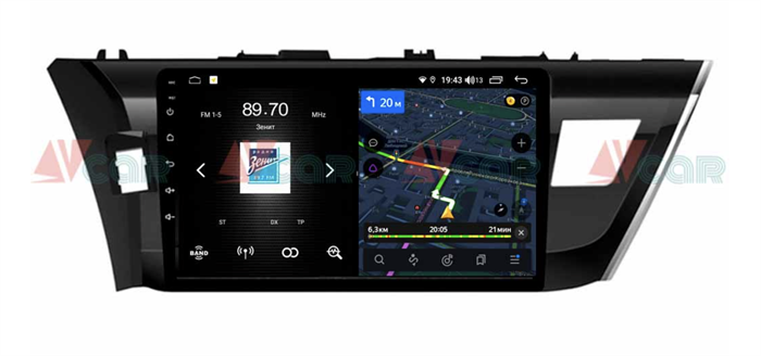 Штатная магнитола VAYCAR 10V4 4/64 ГБ для Toyota Corolla XI 2013-2015 на Android 10.0 - фото 191889