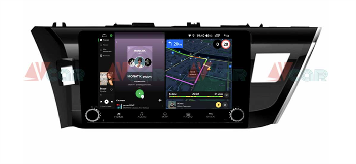 Штатная магнитола VAYCAR 10V4R 4/64 ГБ крутилки для Toyota Corolla XI 2013-2015 на Android 10.0 - фото 191899