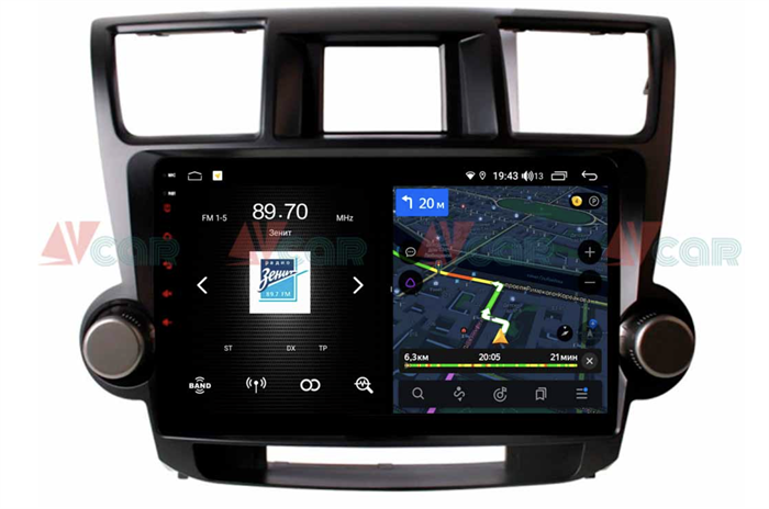 Штатная магнитола VAYCAR 10V4 4/64 ГБ для Toyota Highlander (U40) 2007-2013 на Android 10.0 - фото 191939