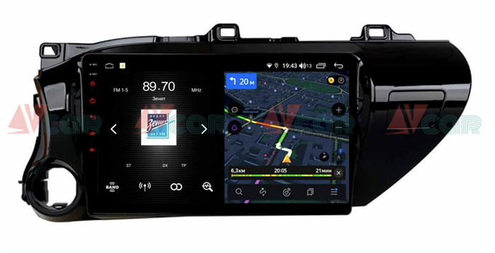 Штатная магнитола VAYCAR 10V4 4/64 ГБ для Toyota Hilux VIII 2015-2020 на Android 10.0 - фото 192019