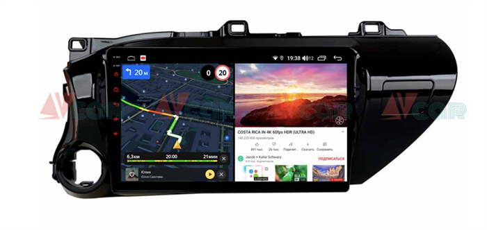 Штатная магнитола VAYCAR 10V6 6/128 ГБ для Toyota Hilux VIII 2015-2020 на Android 10.0 - фото 192039