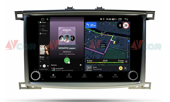 Штатная магнитола VAYCAR 10V4R 4/64 ГБ крутилки для Toyota Land Cruiser 100 2002-2007 на Android 10.0 - фото 192069