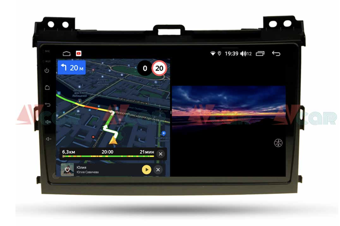 Штатная магнитола VAYCAR 09V3 3/32 ГБ для Toyota Land Cruiser Prado 120 2002-2009 на Android 10.0 - фото 192169