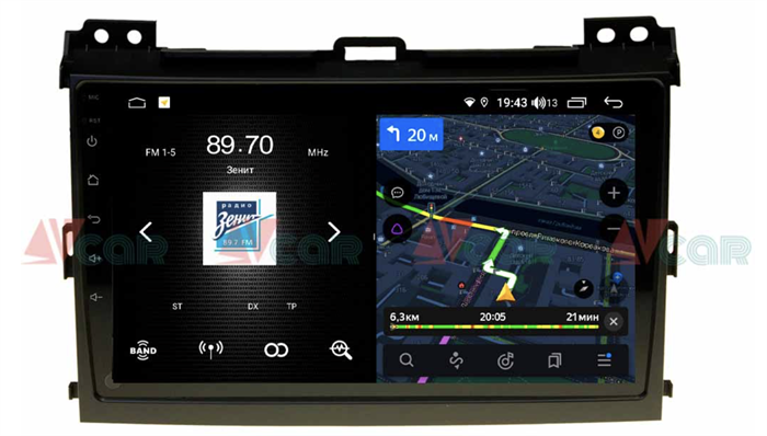 Штатная магнитола VAYCAR 09V4 для Toyota Land Cruiser Prado 120 2002-2009 на Android 10.0 - фото 192179