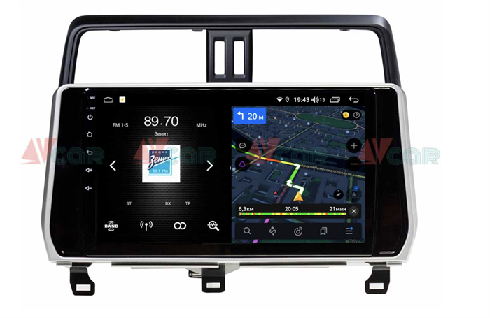 Штатная магнитола VAYCAR 10V4 4/64 ГБ для Toyota Land Cruiser Prado 150 2017-2020 на Android 10.0 - фото 192299