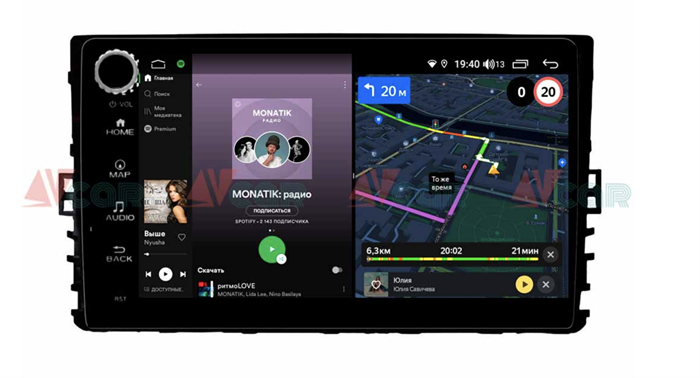 Штатная магнитола VAYCAR 09V4R 4/64 ГБ крутилки для VW Universal 081 на Android 10.0 - фото 192480