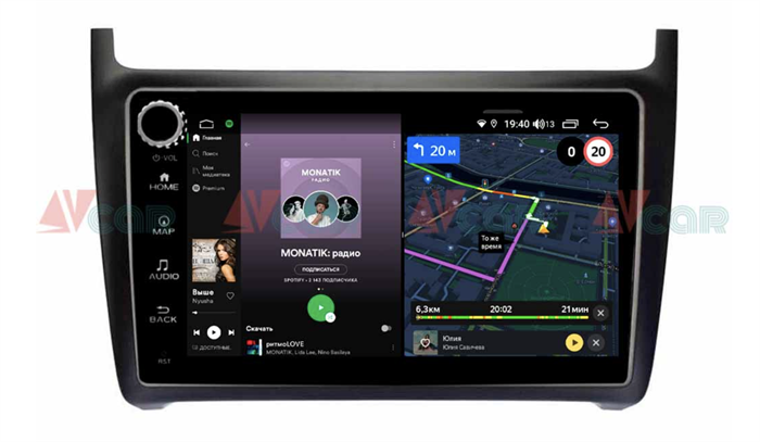 Штатная магнитола VAYCAR 09V4R 4/64 ГБ крутилки для Volkswagen Polo 5 2009-2019 на Android 10.0 - фото 192561