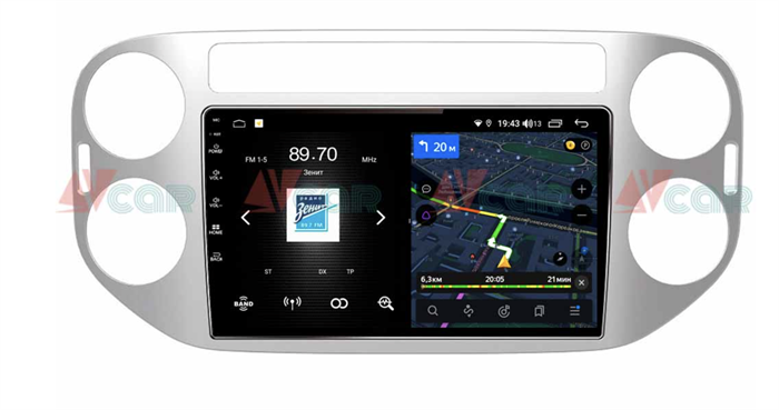 Штатная магнитола VAYCAR 09V4 4/64 ГБ для Volkswagen Tiguan 2011-2016 на Android 10.0 - фото 192592