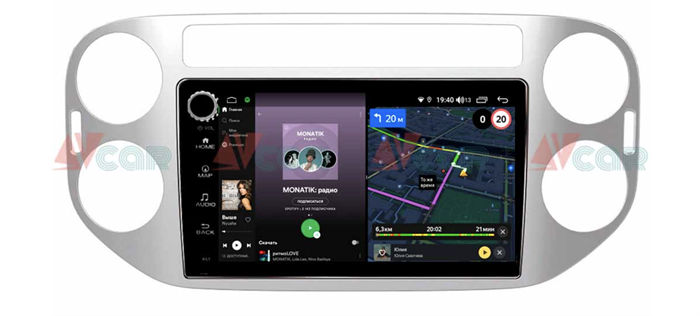 Штатная магнитола VAYCAR 09V4R 4/64 ГБ крутилки для Volkswagen Tiguan 2011-2016 на Android 10.0 - фото 192602