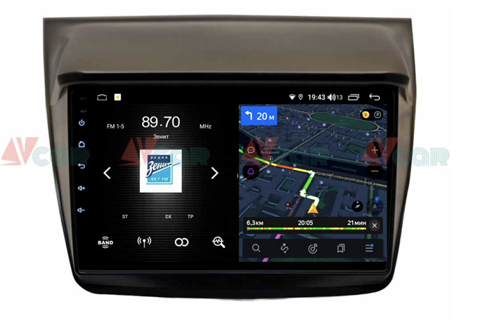 Автомагнитола VAYCAR 09V4 4/64 ГБ для Mitsubishi Pajero Sport II, L200 IV 2006-2015 на Android 10.0 - фото 193003