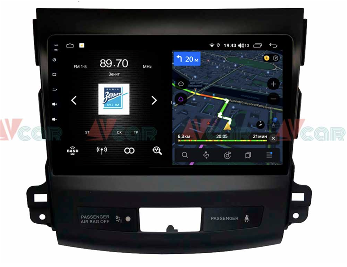 Штатная магнитола VAYCAR 09V4 4/64 ГБ для Mitsubishi Outlander II (XL) 2006-2012 на Android 10.0 - фото 193154