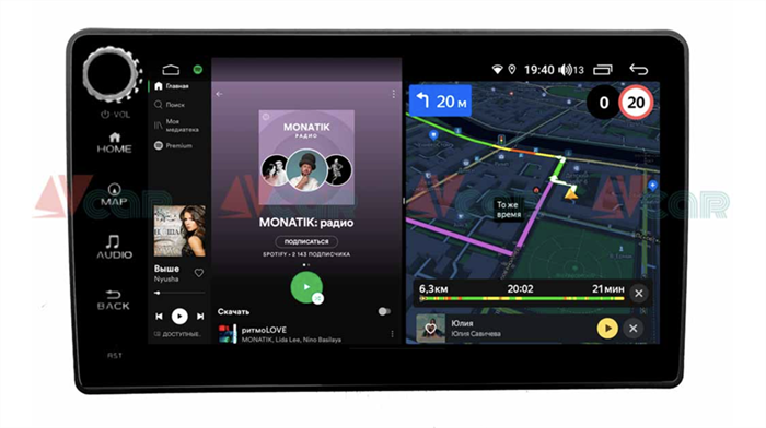 Штатная магнитола VAYCAR 09V4R 4/64 ГБ крутилки для Kia Sorento II 2012-2020 + HI на Android 10.0 - фото 193313