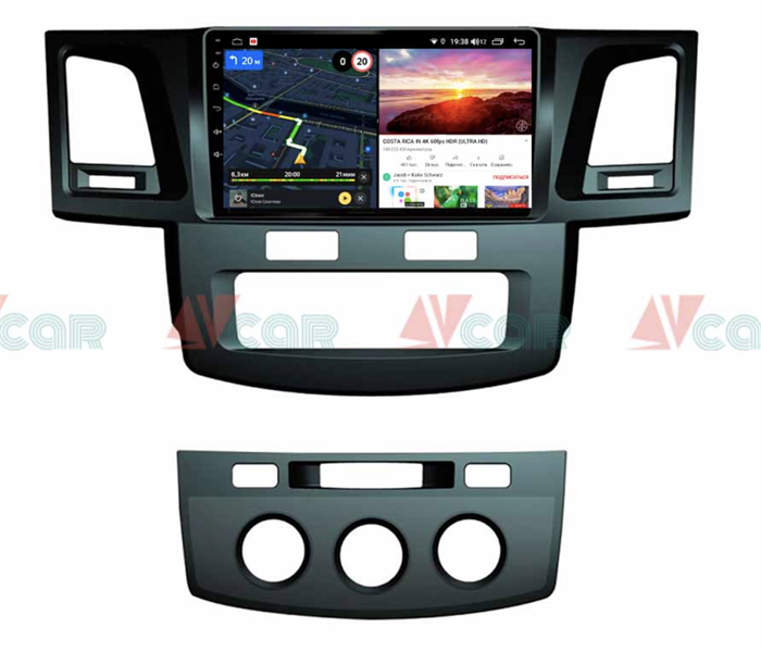 Штатная магнитола VAYCAR 09V6 6/128 ГБ для Toyota Hilux VII 2011-2015 на Android 10.0 - фото 193372