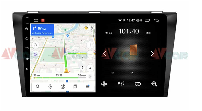 Штатная магнитола VAYCAR 09L 2/16 ГБ для Mazda 3 2003 - 2009 на Android 8.1 - фото 193629