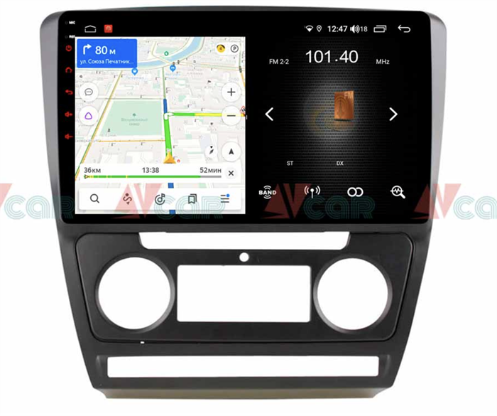 Штатная магнитола VAYCAR 10L 2/16 ГБ для Skoda Octavia II (A5) 2004-2013 на Android 8.1 - фото 193733
