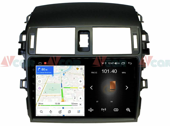 Штатная магнитола VAYCAR 09L 2/16 ГБ для Toyota Corolla X (E140, E150) 2006-2013 на Android 8.1 - фото 193790