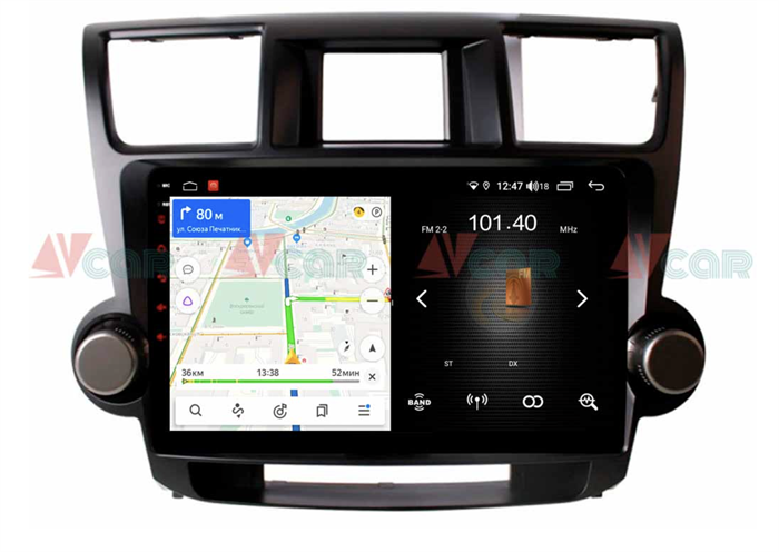 Штатная магнитола VAYCAR 10L 2/16 ГБ для Toyota Highlander (U40) 2007-2013 на Android 8.1 - фото 193799