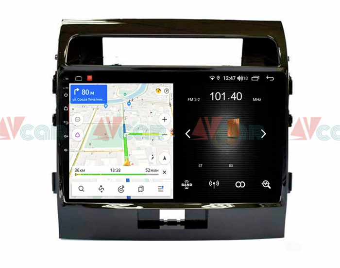 Штатная магнитола VAYCAR 10L 2/16 ГБ для Toyota Land Cruiser 200 2007-2015 на Android 8.1 - фото 193814
