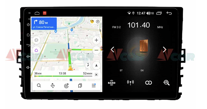 Штатная магнитола VAYCAR 09L 2/16 ГБ для VW Universal 081 на Android 8.1 - фото 193847
