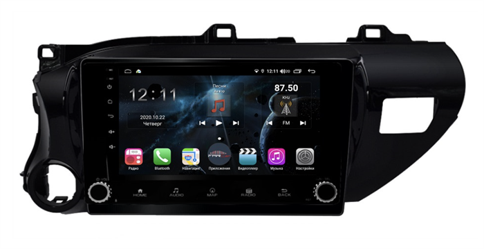 Магнитола Farcar H588/1077RB (S400) для Toyota Hilux 2015-2020 на Android 10.0 с кнопками - фото 204228