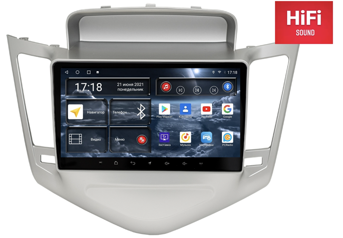 Штатная магнитола Redpower 75045S Hi-Fi для Chevrolet Cruze I 2009-2012 на Android 10.0 Silver - фото 229602