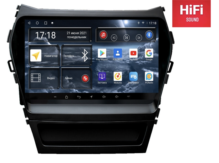 Штатная магнитола Redpower 75210 Hi-Fi для Hyundai Santa Fe III 2012-2019 на Android 10.0 - фото 229872