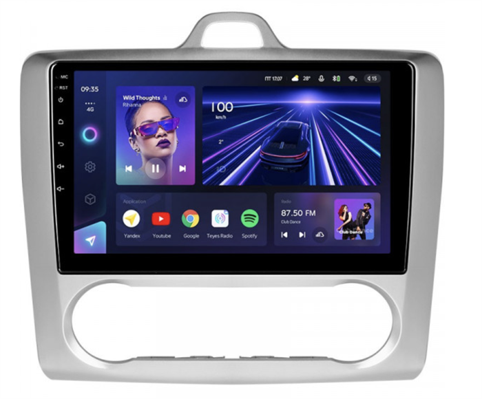 Автомагнитола Teyes CC3 4/64 ГБ для Ford Focus II 2005-2011 (климат) на Android 10.0 - фото 240756