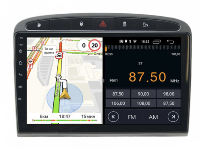 Parafar для Peugeot 308 и 408 2010-2017 черная на Android 11.0 (PF081FHD-B) - фото 249803