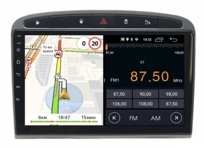 Parafar для Peugeot 308 и 408 2010-2017 серая на Android 11.0 (PF081FHD-Low-G) - фото 255474