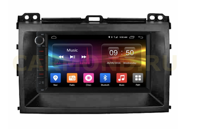 Штатная магнитола CarMedia OL-7002-D-RTY-N05 для Toyota Land Cruiser Prado 120 2002-2009 на Android 10.0 - фото 255949
