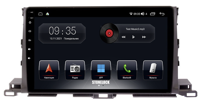 Штатная магнитола Stonelock TOY106MB 3/32 ГБ для Toyota Highlander (U50) 2014-2019 на Android 10.0 - фото 265759
