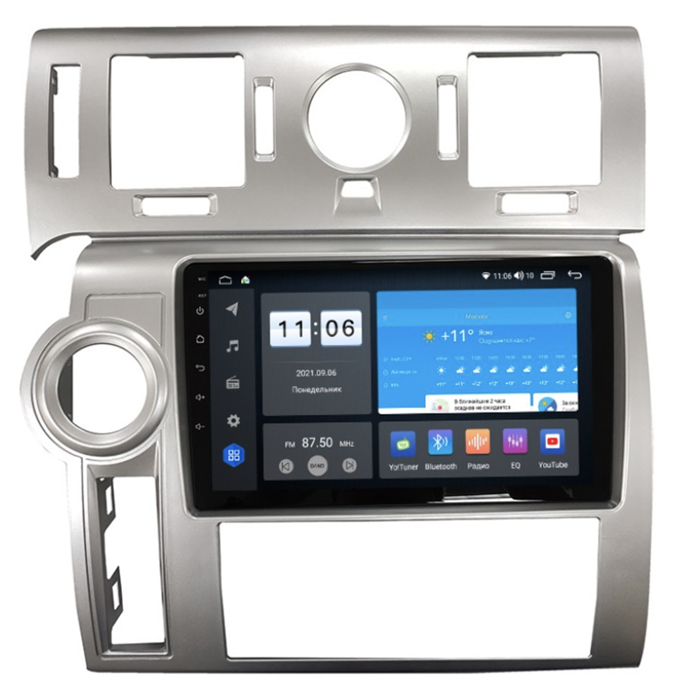 Штатная магнитола Vomi ZX488R9-9863-LTE для Hummer H2 2007-2009 квадратные воздуховоды cерый на Android 10.0 - фото 279167