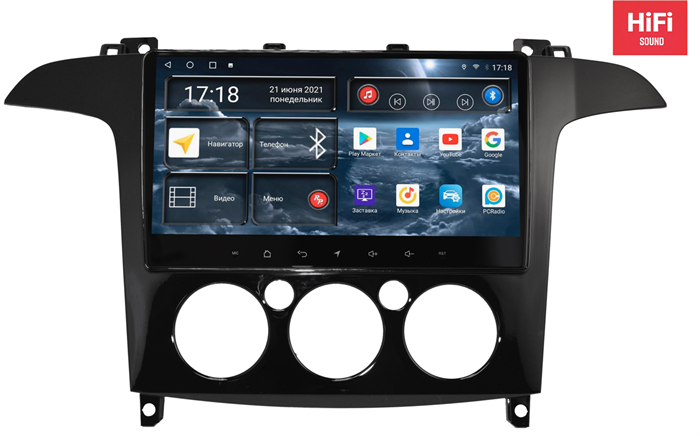 Штатная магнитола Redpower 75135G Hi-Fi для Ford S-Max I (2006-2015) с кондиционером глянец на Android 10.0 - фото 280891
