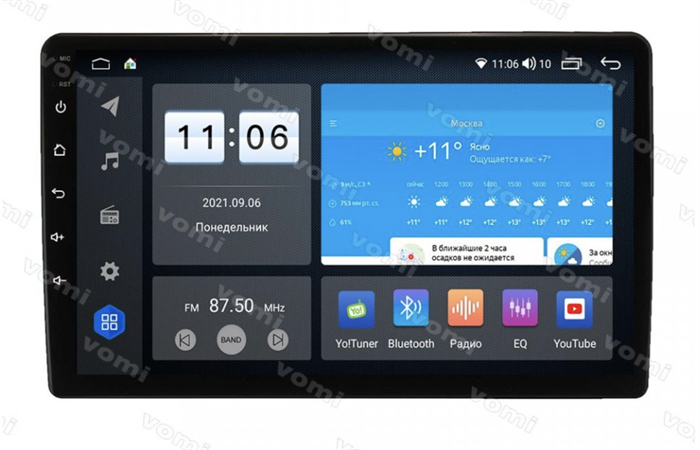 Штатная магнитола Vomi ZX560R9-9863-LTE для Volkswagen Touareg 2002-2010 парящий экран на Android 10.0 - фото 295866