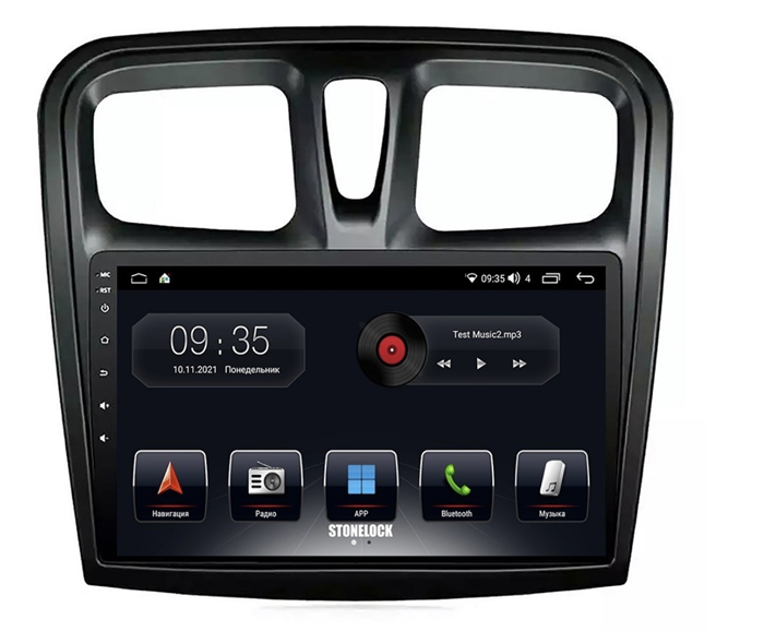 Штатная магнитола Stonelock REN900MB8 2/32 ГБ для Renault Logan II, Sandero II 2013-2022 9 дюймов на Android 10.0 - фото 299780